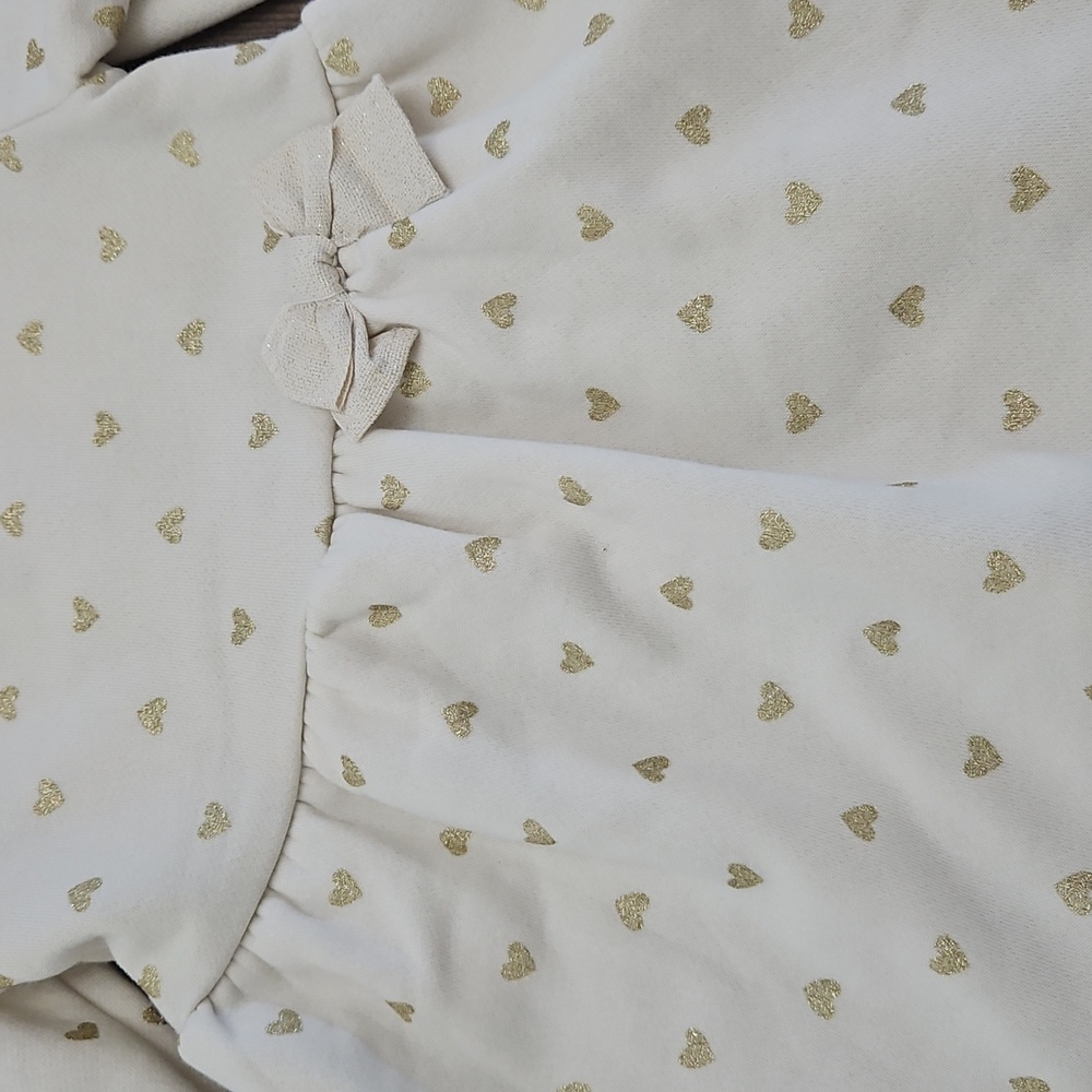 Carter's Gold Heart Print Sweater Dress With Bloomers Size 18 Months - Picture 2 of 7